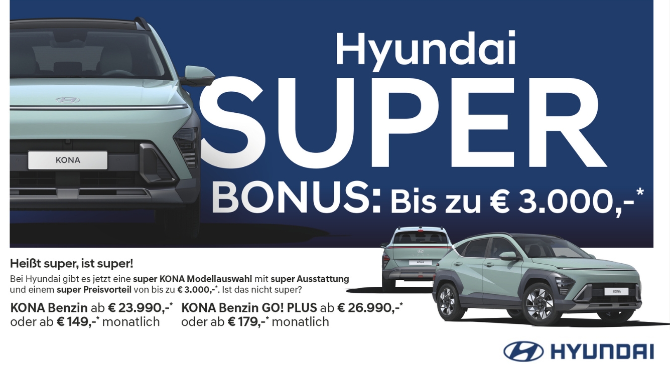Foto: Hyundai Kona, Benzin ab € 23.990,-* oder ab € 149,-* monatlich