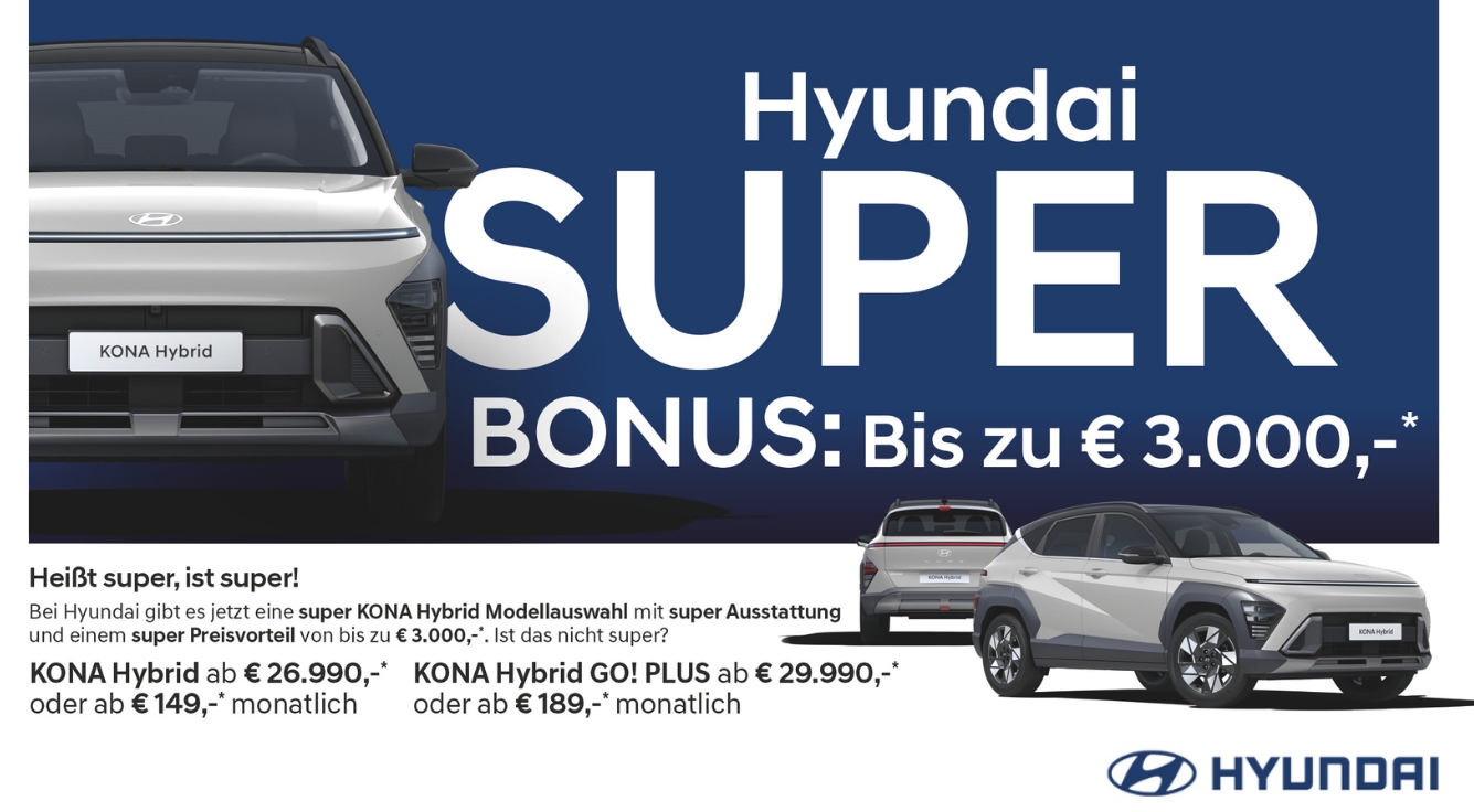 Foto: Hyundai Kona, Hybrid ab € 26.990,-* oder ab € 149,-* monatlich