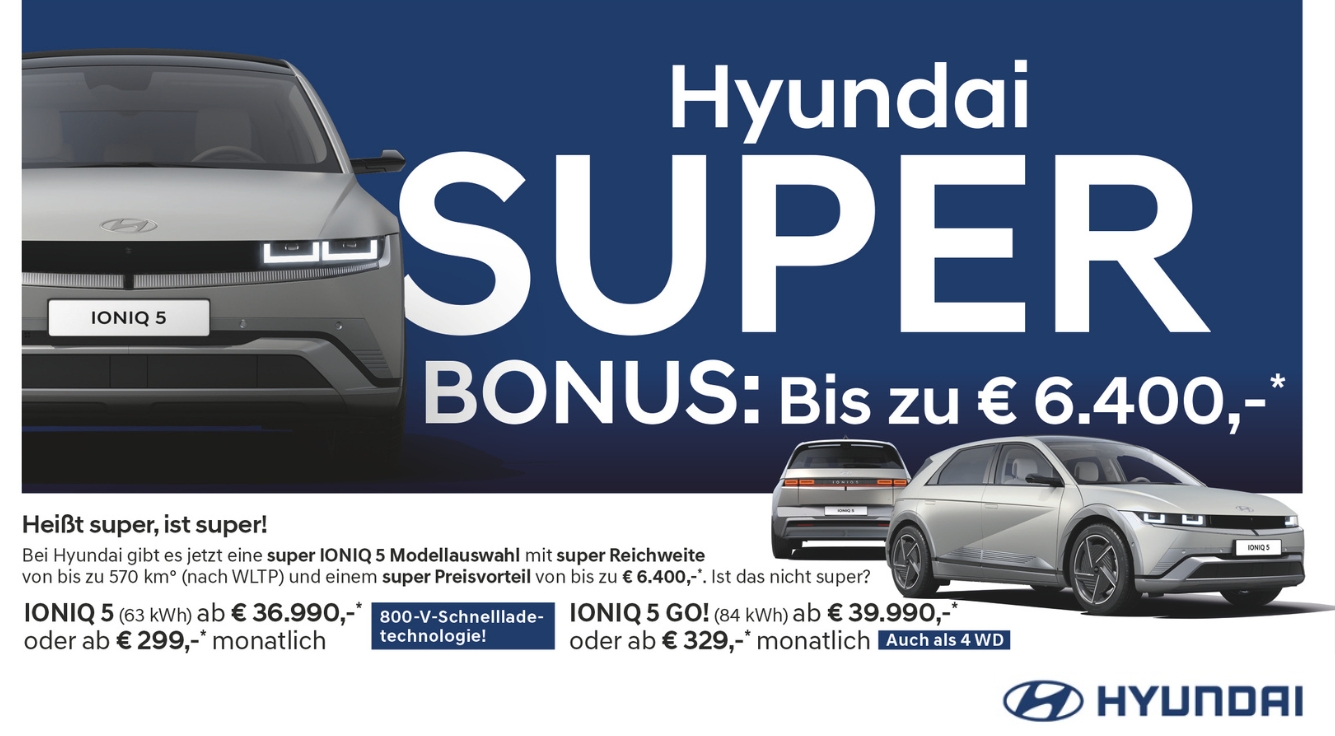 Foto: Hyundai Ioniq 5, (63 kWh) ab € 36.990,-* oder ab € 299,-* monatlich