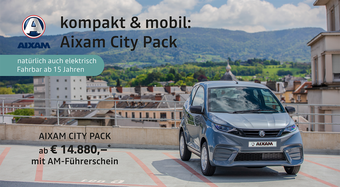 Foto mit folgendem Text: Aixam City ab € 14.880,-