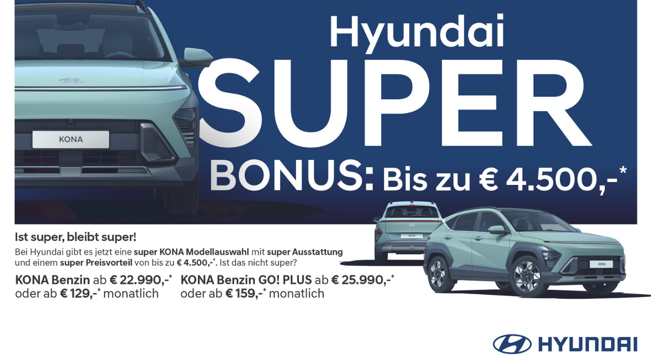 Foto: Hyundai Kona, Benzin ab € 22.990,-* oder ab € 129,-* monatlich