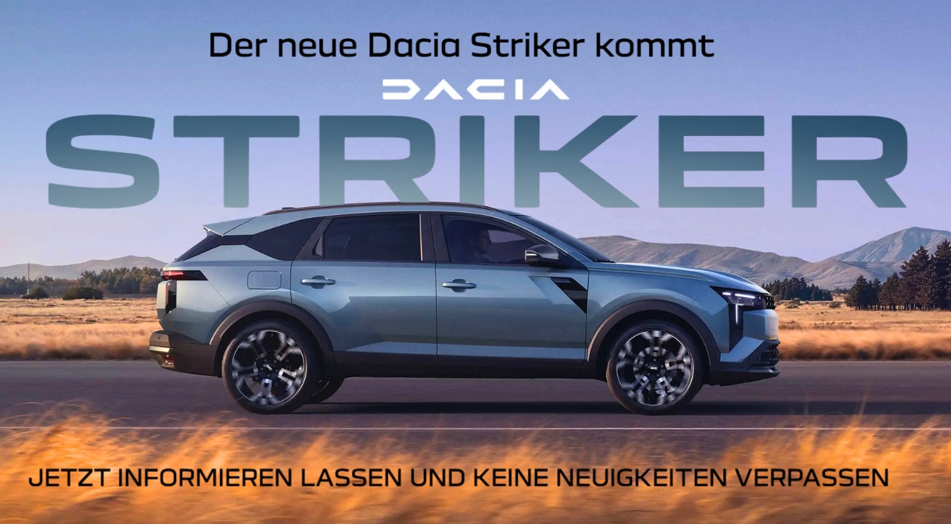 Dacia Striker Auto fährt auf der Straße 