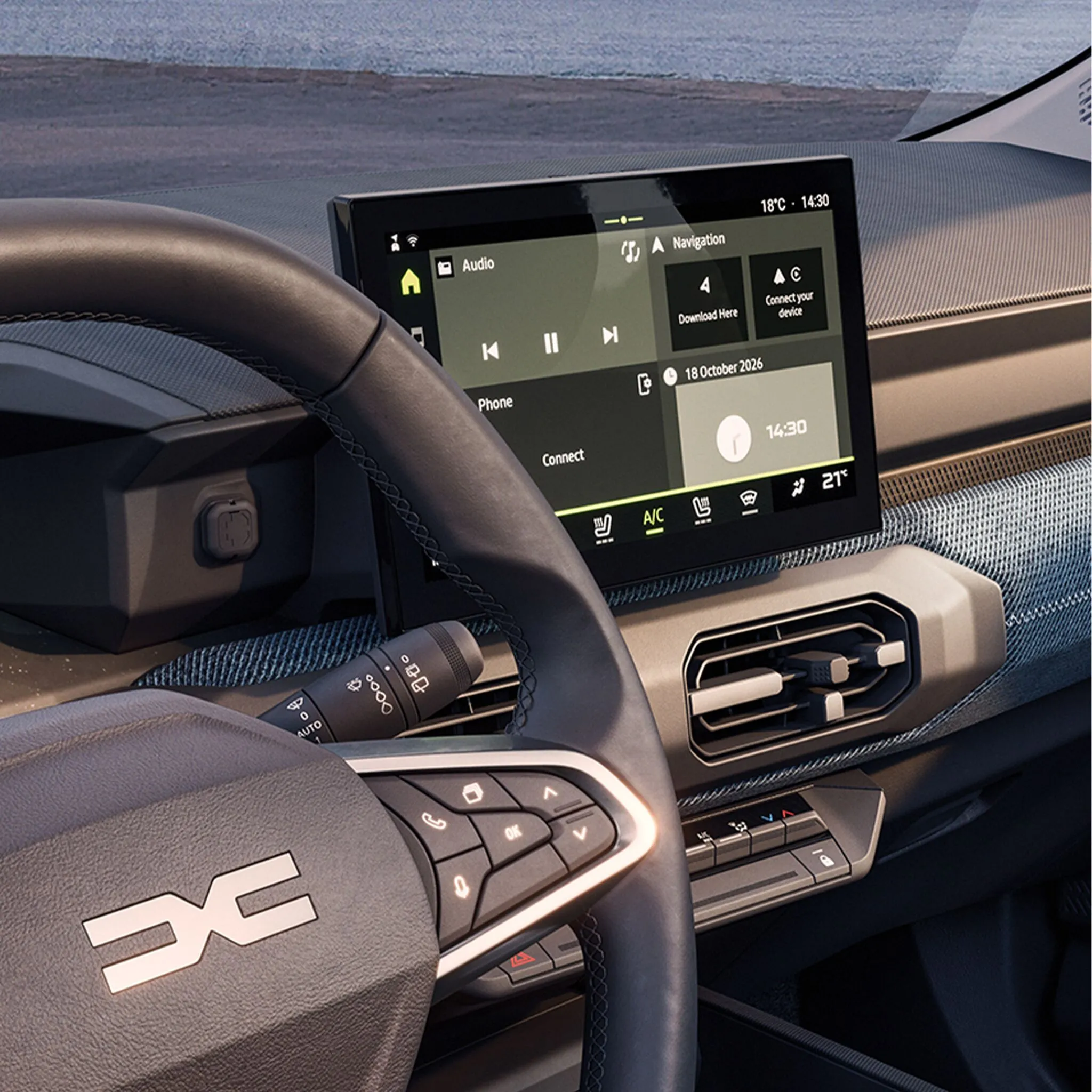 Dacia Striker, Innenansicht, Lenkrad