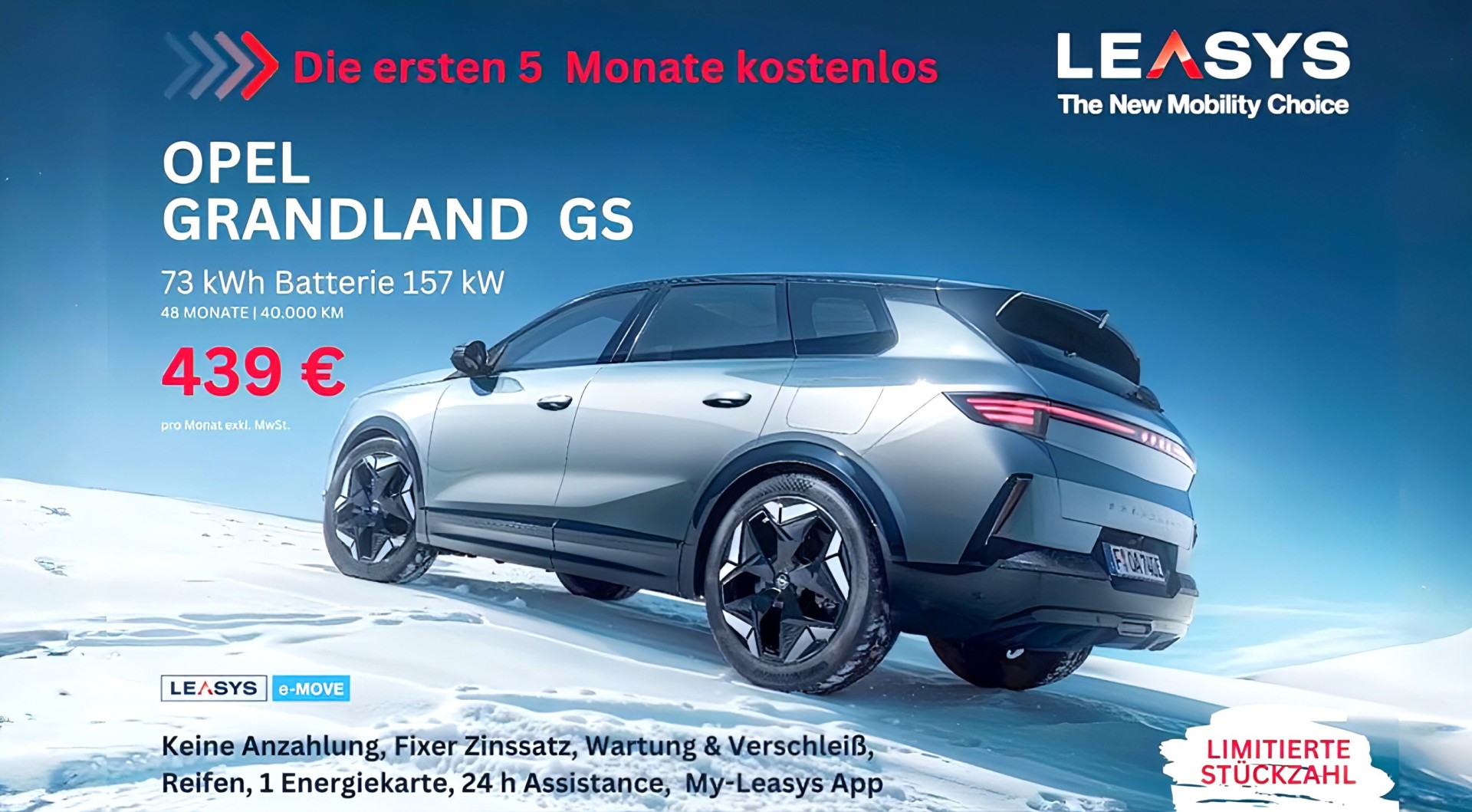 Leasys Opel Grandland die ersten 5 Monate kostenlos