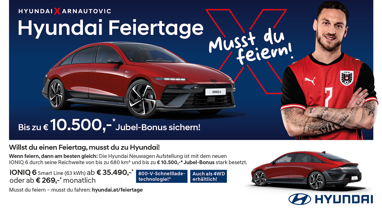 Der neue IONIQ 6 rot (63 kWh) ab € 35.490,-* oder ab € 269,-* monatlich