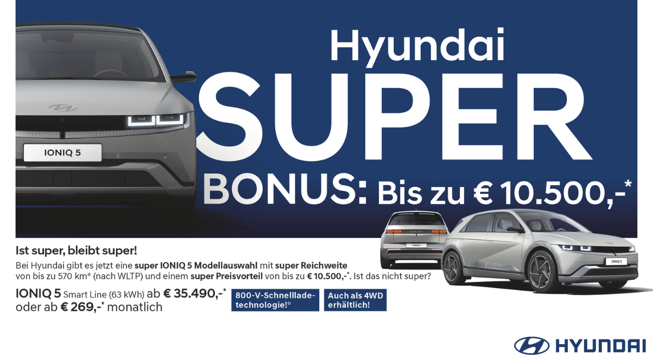 Foto: Hyundai Ioniq 5, grau, 3 Ansichten, Anzeige, Hyundai Super BONUS