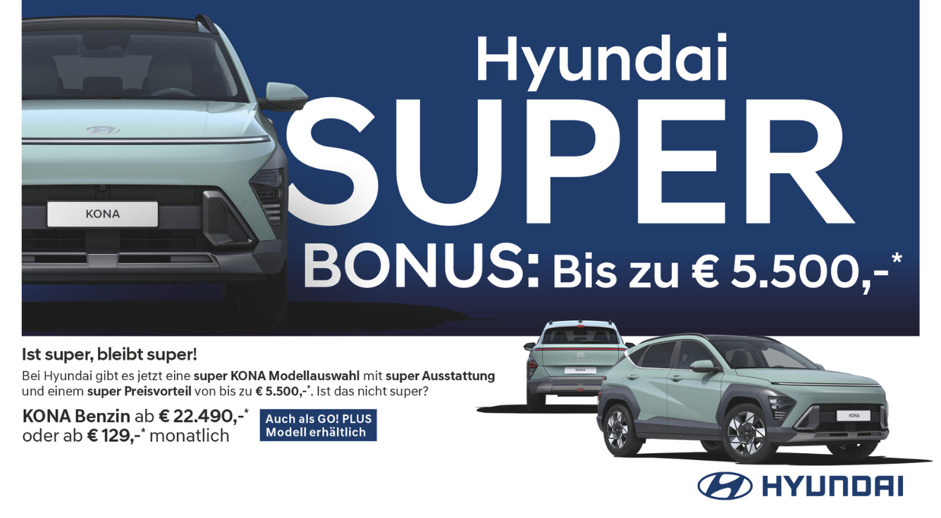 Foto: Hyundai Kona, Benzin ab € 22.490,-* oder ab € 129,-* monatlich