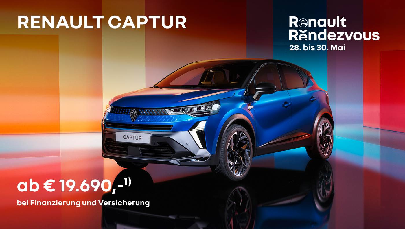 Captur ab € 19.690,–* bei Finanzierung und Versicherung