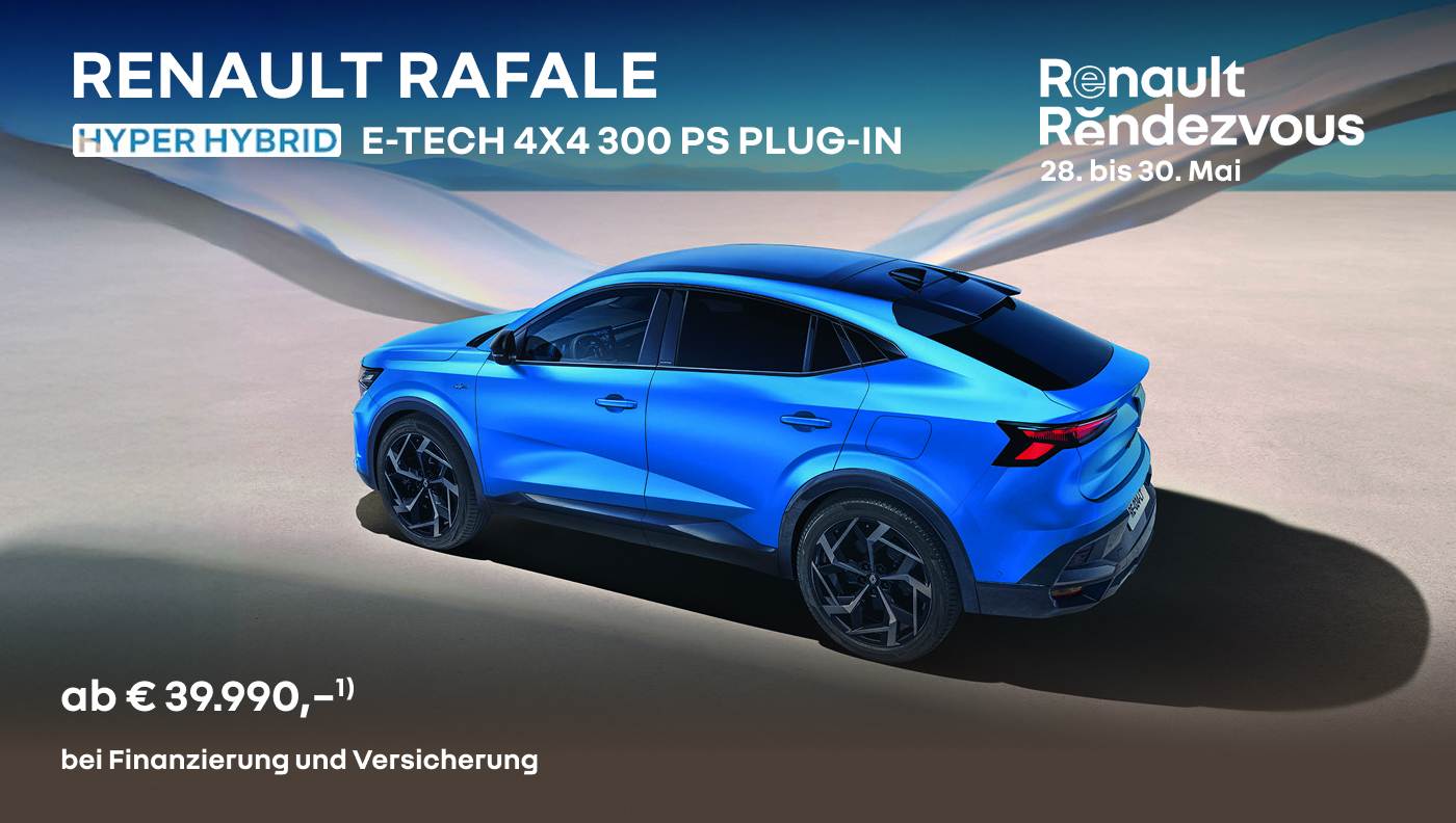 Foto mit Rafael Full Hybrid E-Tech und folgendem Text: Leasing ab € 39.990,-*