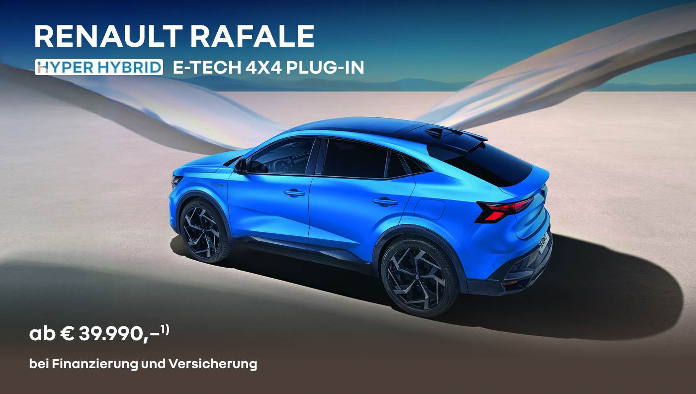 Foto mit Rafael Full Hybrid E-Tech und folgendem Text: Leasing ab € 39.990,-*