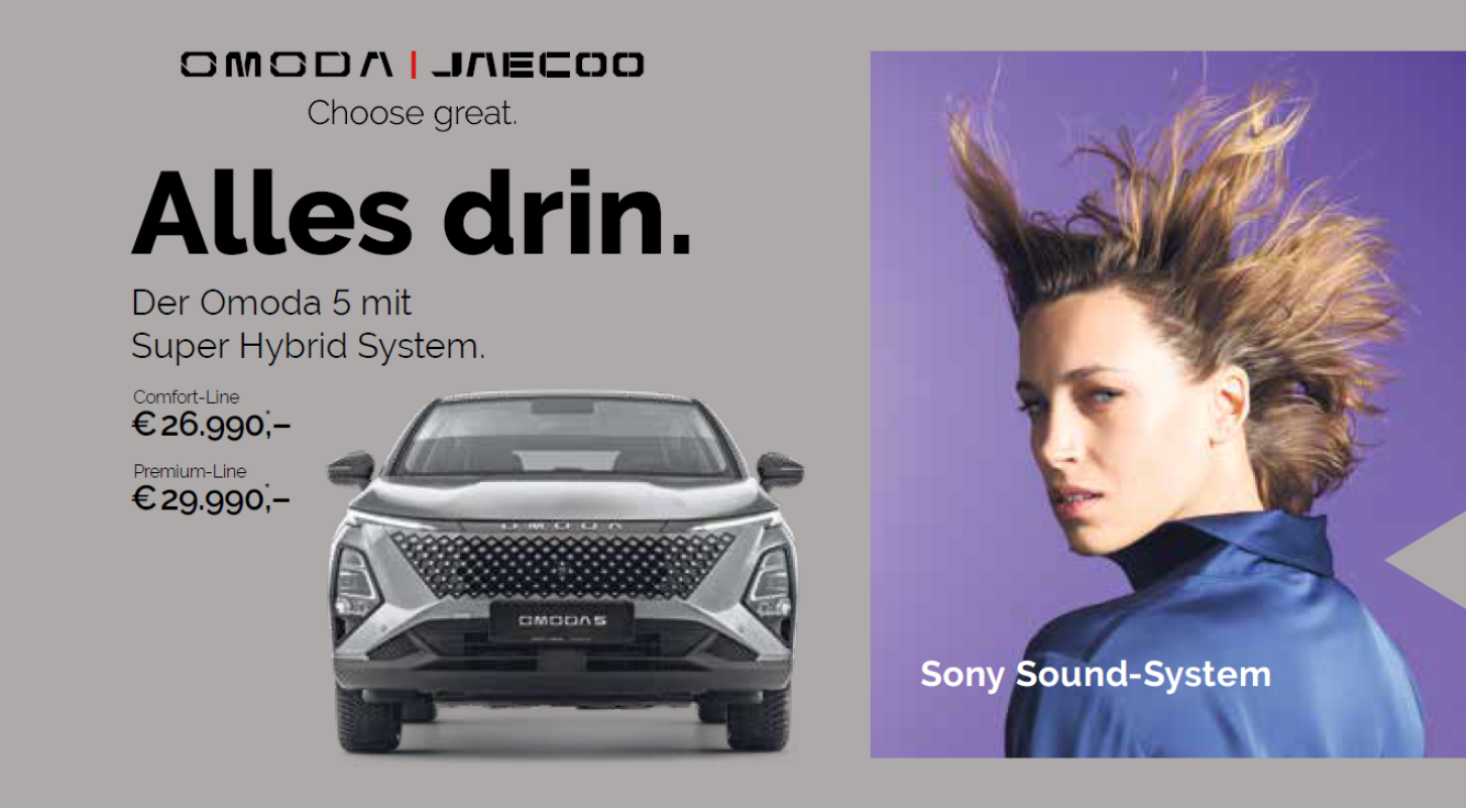 Top Aktion, Omoda 5, alles drin, Comfort Line € 26.990*,-