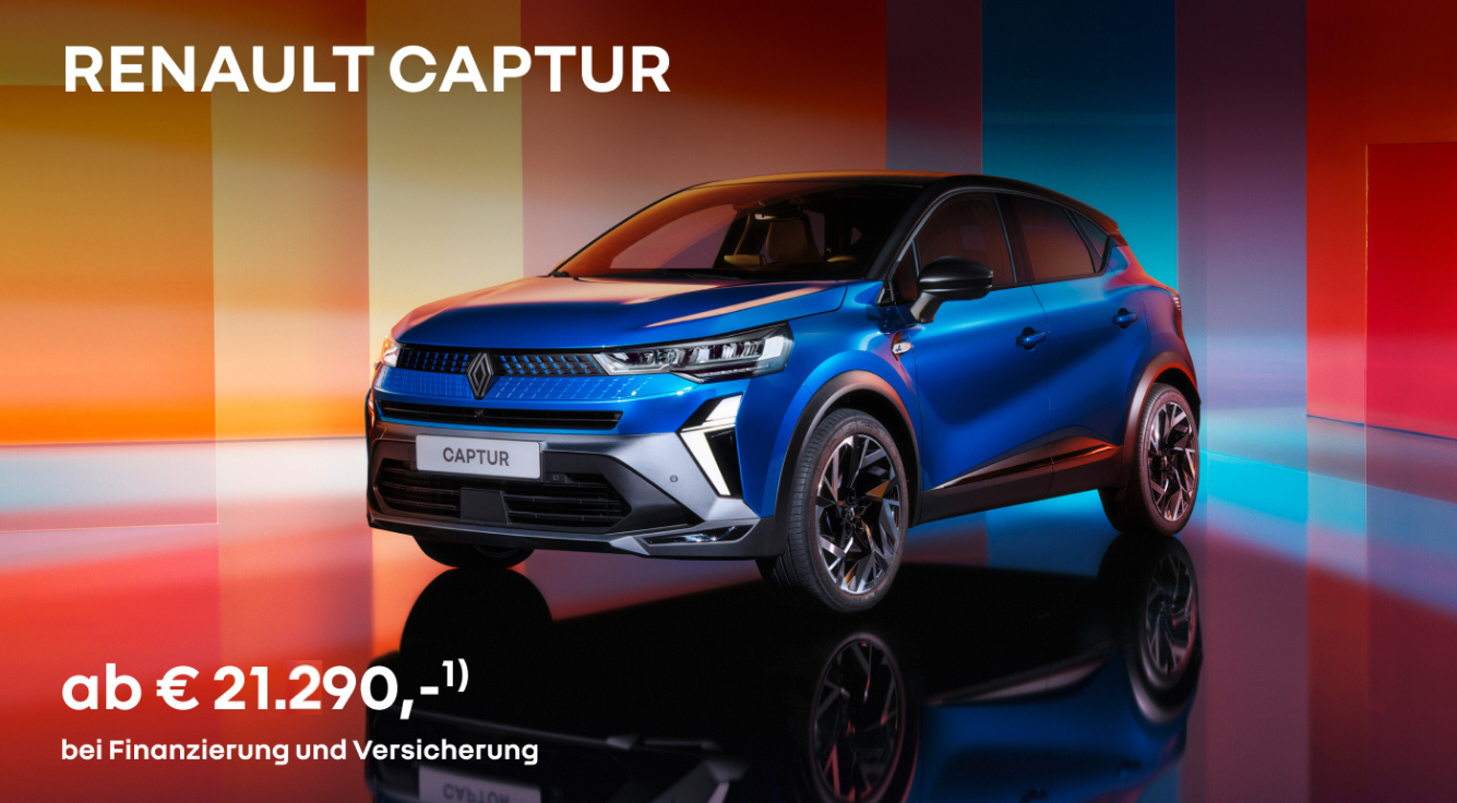 Captur ab € 21.290,–1) bei Finanzierung und Versicherung