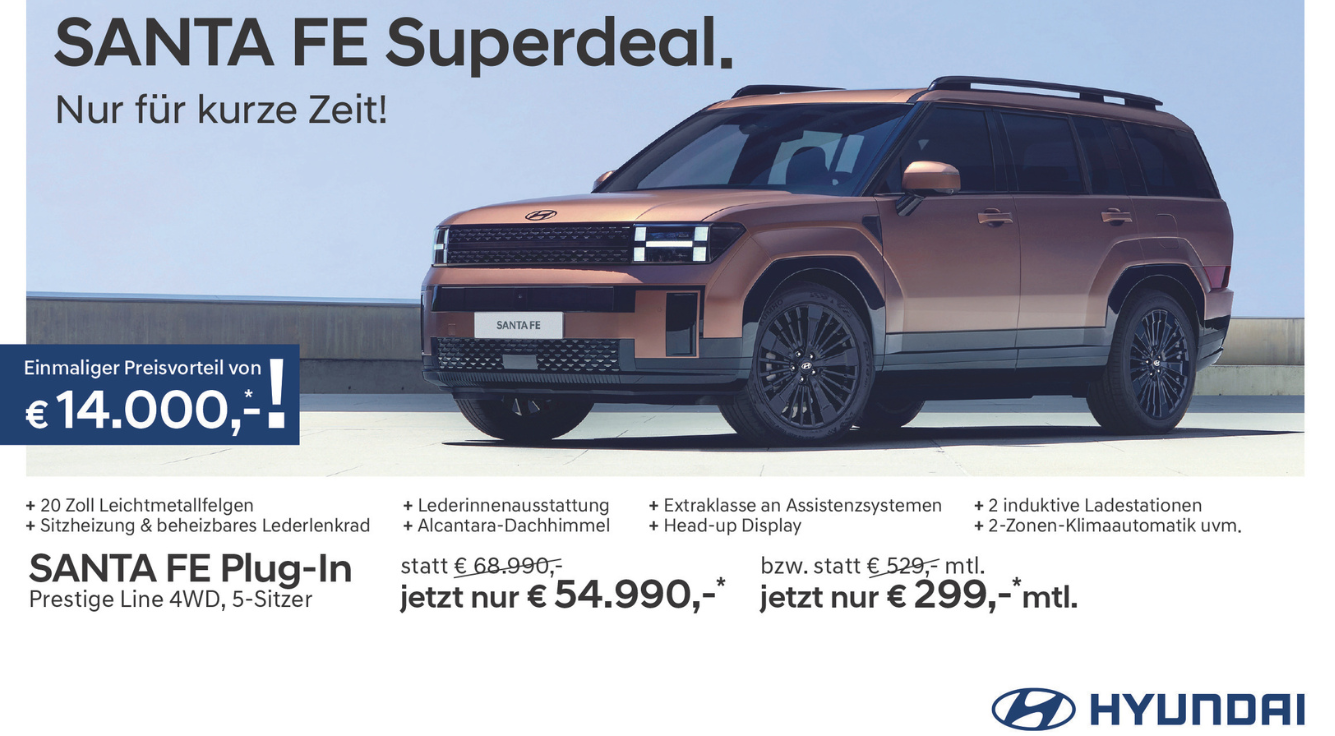 Foto: Hyundai Santa Fe, schon ab € 299,-* monatlich