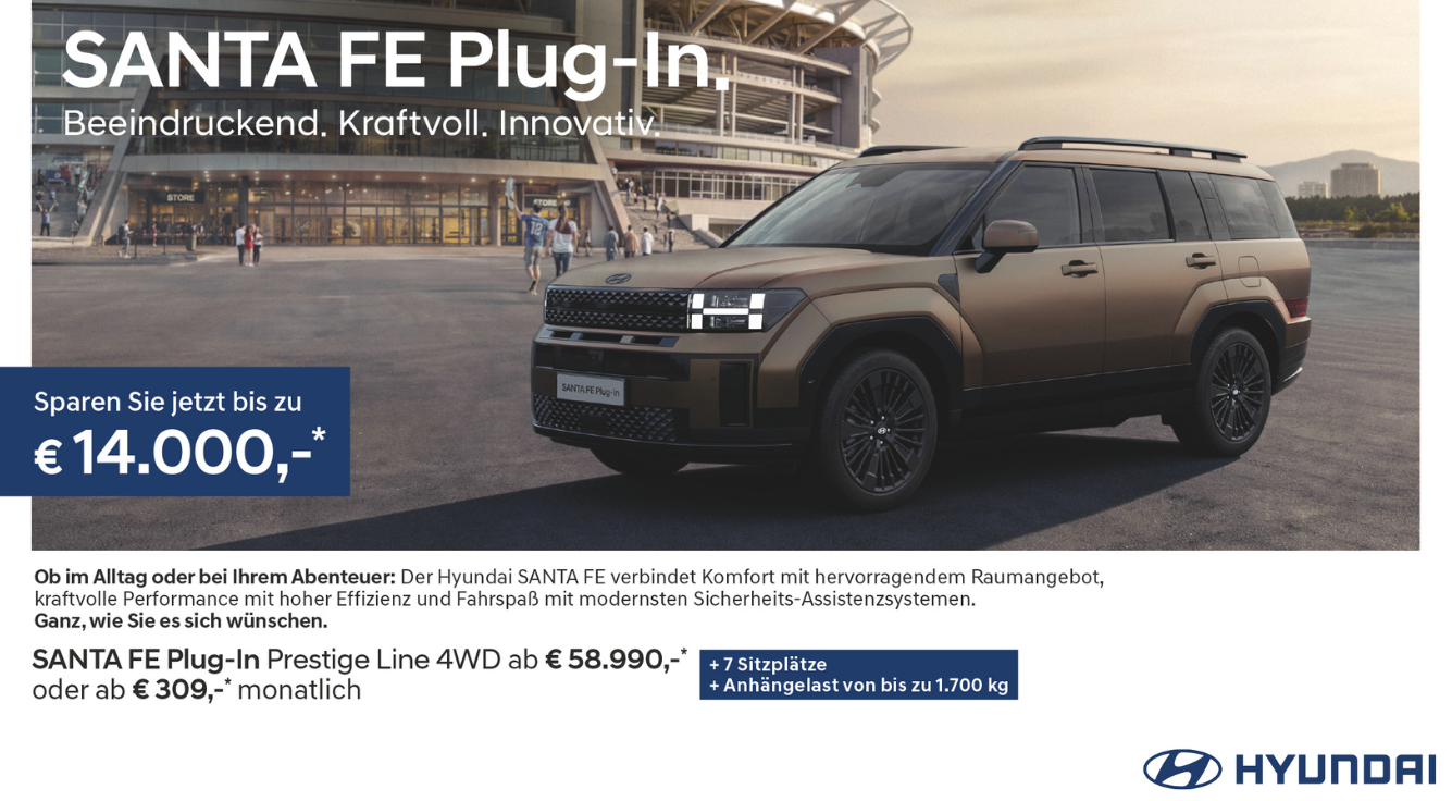 Foto: Hyundai Santa Fe bronze, seitlich frontale Ansicht