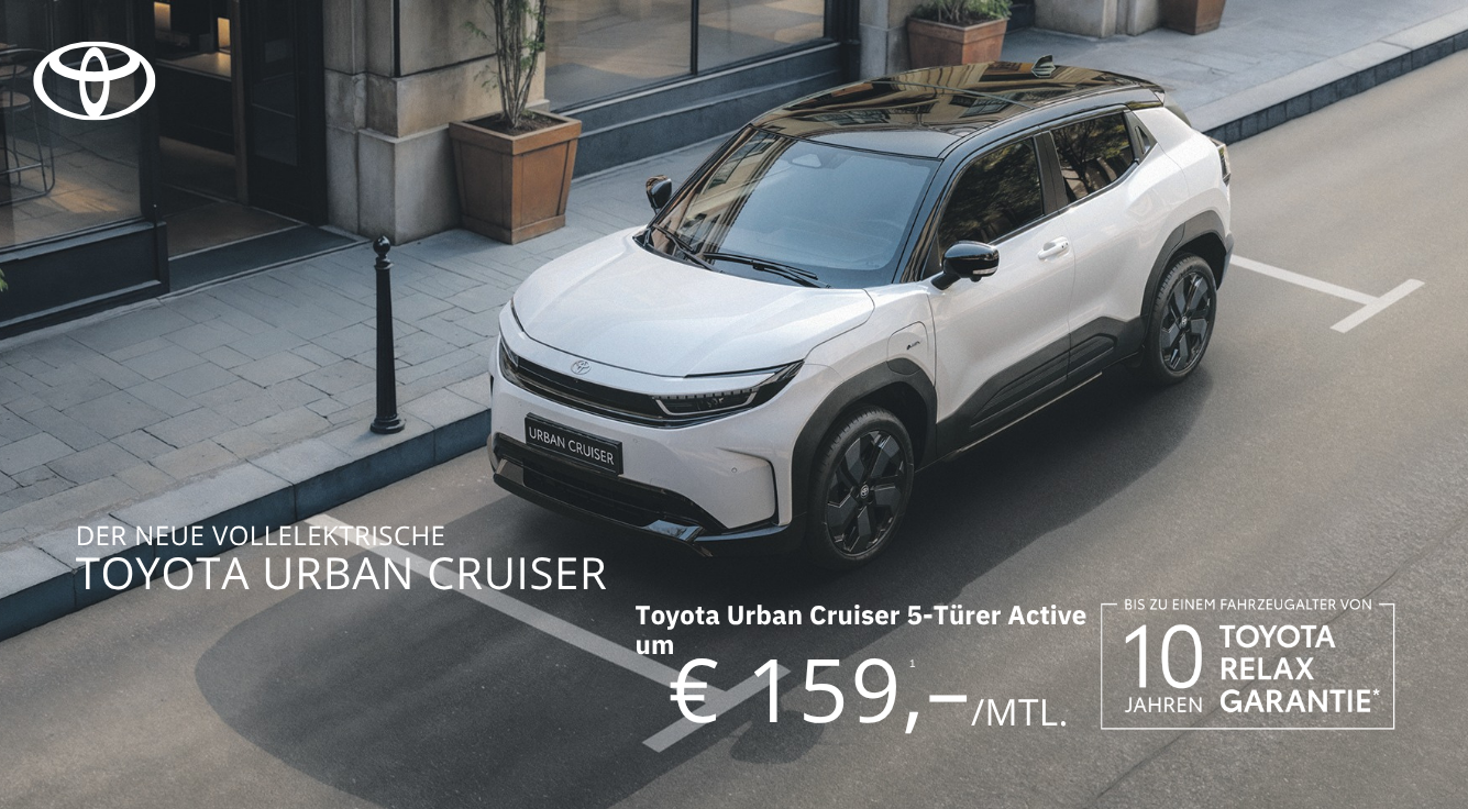 bild mit Text: Toyota Urban Cruiser Active in weiß