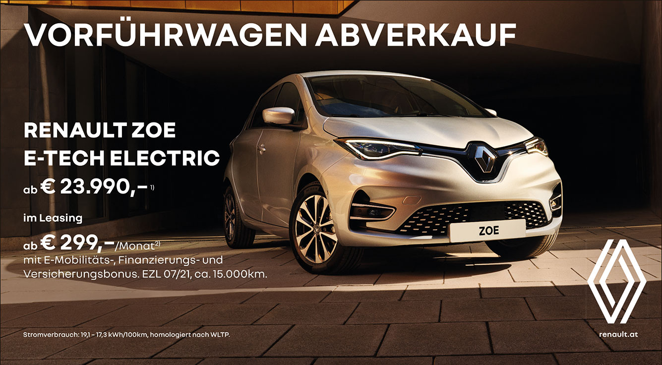 Vorführwagen-Abverkauf: Renault Zoe - Auto Ebner